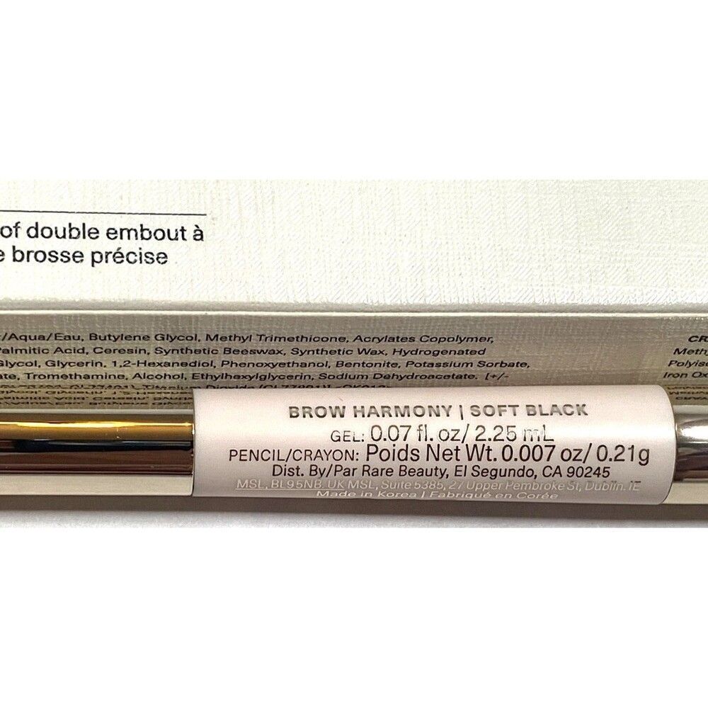 Rare Beauty Brow Harmony Pencil & Gel Soft Black Discontinued .007oz READ